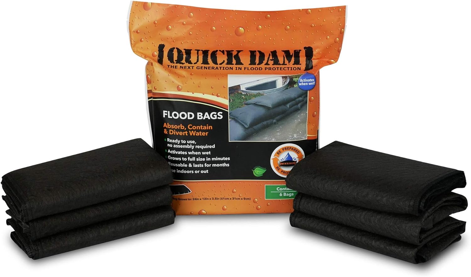 Quick Dam  Flood Bags 1ft x 2ft (6 Pack)